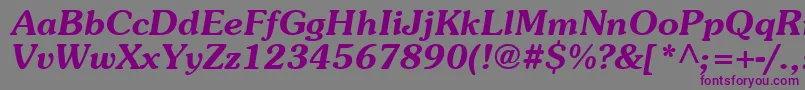 フォントSouvenT – 紫色のフォント、灰色の背景