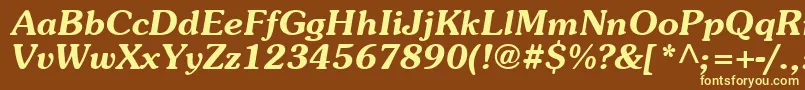 SouvenT-fontti – keltaiset fontit ruskealla taustalla