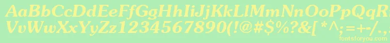 SouvenT Font – Yellow Fonts on Green Background