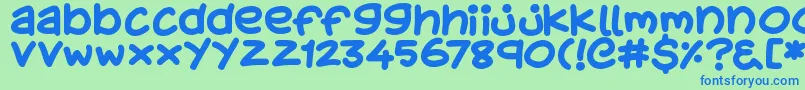 KidsStuff Font – Blue Fonts on Green Background