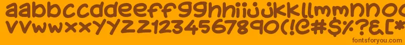 KidsStuff Font – Brown Fonts on Orange Background