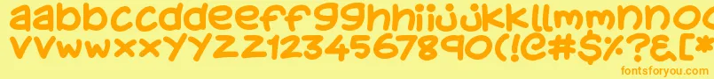 KidsStuff Font – Orange Fonts on Yellow Background