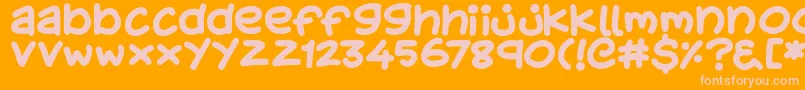 KidsStuff Font – Pink Fonts on Orange Background