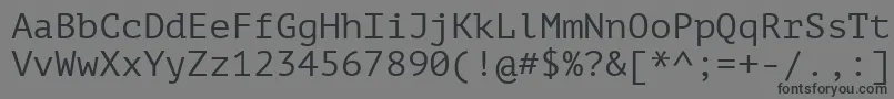 Saiba mais sobre a fonte PtMono Fonte PtMono – fontes pretas em um fundo cinza