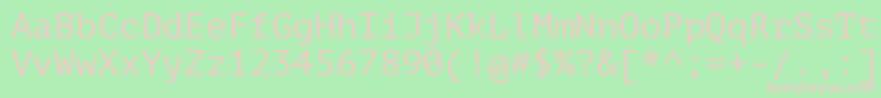 PtMono Font – Pink Fonts on Green Background