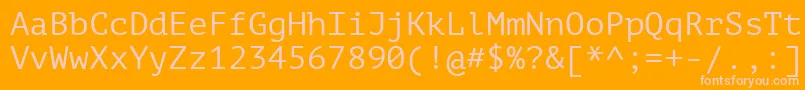 フォントPtMono – オレンジの背景にピンクのフォント
