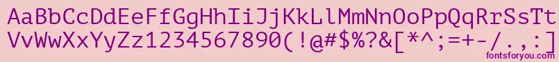 PtMono Font – Purple Fonts on Pink Background