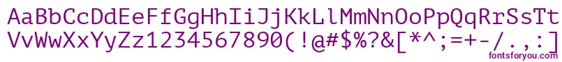 PtMono Font – Purple Fonts on White Background