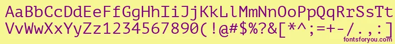 Шрифт PtMono – фиолетовые шрифты на жёлтом фоне