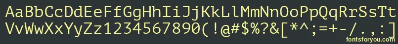 Czcionka PtMono – żółte czcionki na czarnym tle