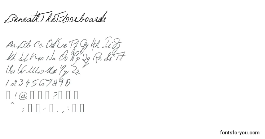 BeneathTheFloorboardsフォント–アルファベット、数字、特殊文字