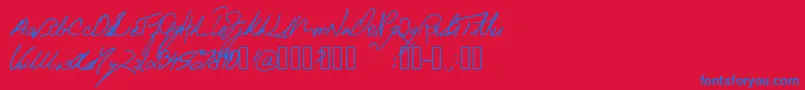 BeneathTheFloorboards Font – Blue Fonts on Red Background