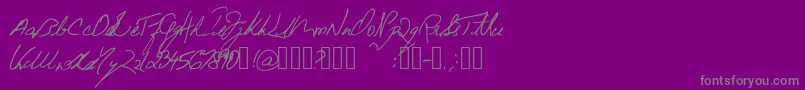 フォントBeneathTheFloorboards – 紫の背景に灰色の文字