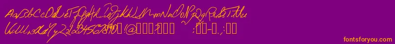 フォントBeneathTheFloorboards – 紫色の背景にオレンジのフォント