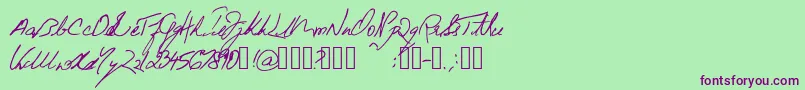 BeneathTheFloorboards Font – Purple Fonts on Green Background