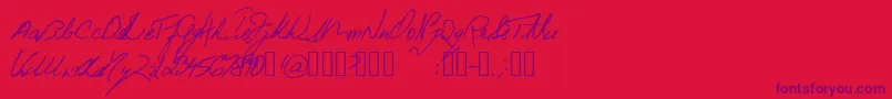 BeneathTheFloorboards Font – Purple Fonts on Red Background