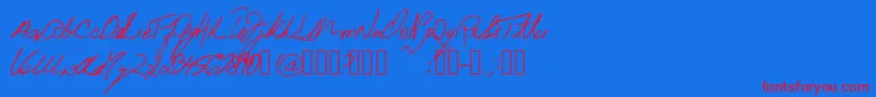 BeneathTheFloorboards Font – Red Fonts on Blue Background