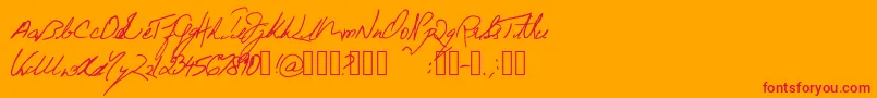 BeneathTheFloorboards Font – Red Fonts on Orange Background