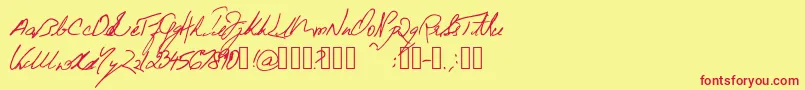 BeneathTheFloorboards Font – Red Fonts on Yellow Background
