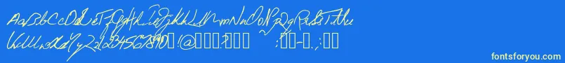 BeneathTheFloorboards Font – Yellow Fonts on Blue Background
