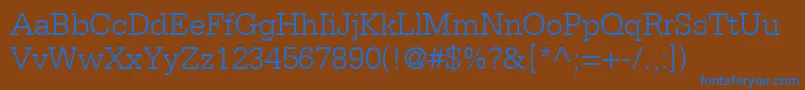 MetronLightSsiLight Font – Blue Fonts on Brown Background