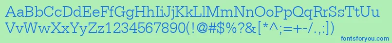 MetronLightSsiLight Font – Blue Fonts on Green Background