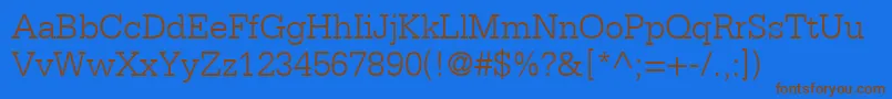 MetronLightSsiLight Font – Brown Fonts on Blue Background