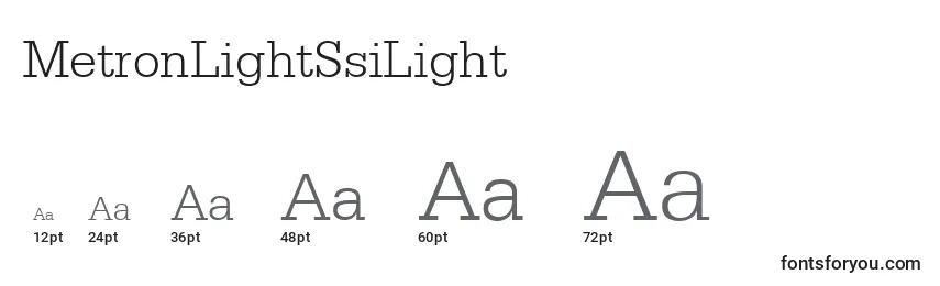 Размеры шрифта MetronLightSsiLight