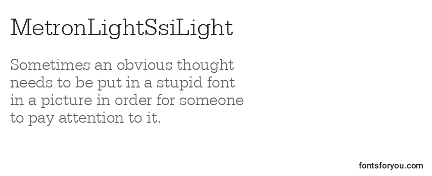 MetronLightSsiLight Font