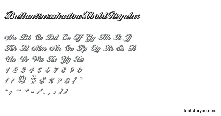 A fonte BallantinesshadowXboldRegular – alfabeto, números, caracteres especiais
