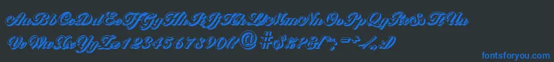 BallantinesshadowXboldRegular Font – Blue Fonts on Black Background