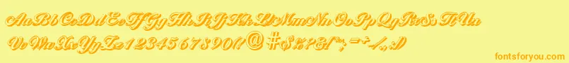 BallantinesshadowXboldRegular Font – Orange Fonts on Yellow Background