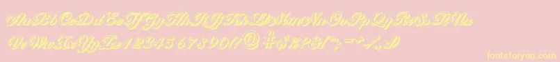 BallantinesshadowXboldRegular-Schriftart – Gelbe Schriften auf rosa Hintergrund