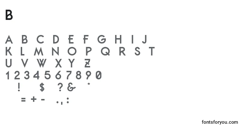 Schriftart Belgrad – Alphabet, Zahlen, spezielle Symbole