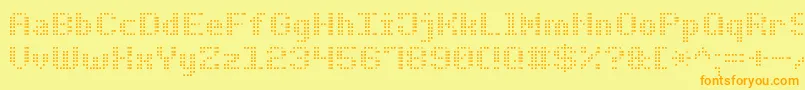 BoldDotDigital7 Font – Orange Fonts on Yellow Background