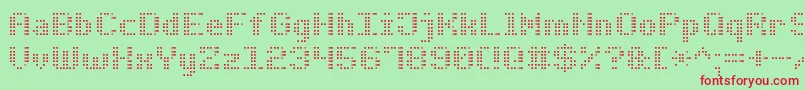 BoldDotDigital7 Font – Red Fonts on Green Background