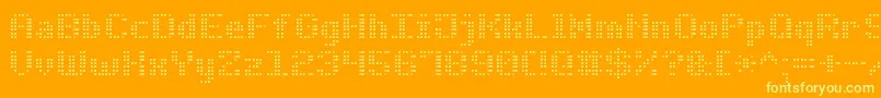 BoldDotDigital7 Font – Yellow Fonts on Orange Background