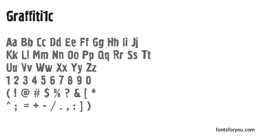 Schriftart Graffiti1c – Alphabet, Zahlen, spezielle Symbole
