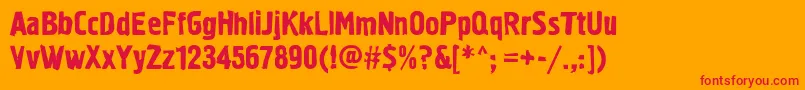 Graffiti1c-fontti – punaiset fontit oranssilla taustalla