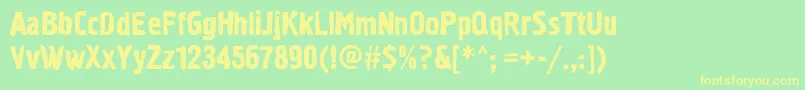 フォントGraffiti1c – 黄色の文字が緑の背景にあります