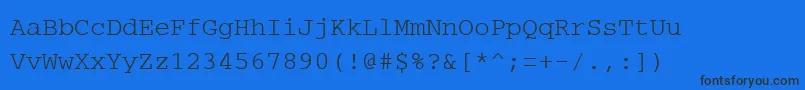 Шрифт PcCharsetRegular – чёрные шрифты на синем фоне