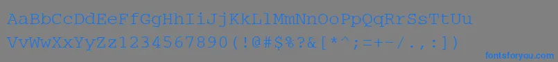 フォントPcCharsetRegular – 灰色の背景に青い文字