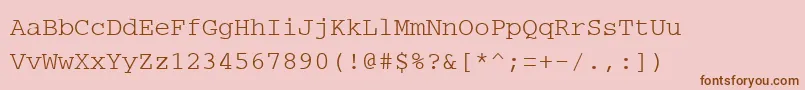 Шрифт PcCharsetRegular – коричневые шрифты на розовом фоне