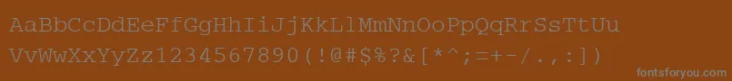 PcCharsetRegular Font – Gray Fonts on Brown Background