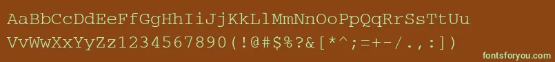 fuente PcCharsetRegular – Fuentes Verdes Sobre Fondo Marrón