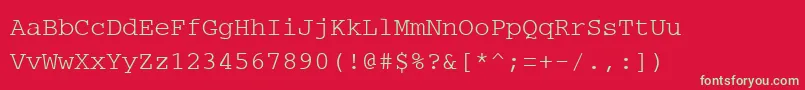PcCharsetRegular Font – Green Fonts on Red Background