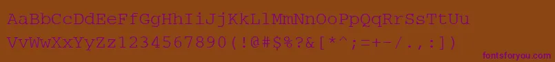 Шрифт PcCharsetRegular – фиолетовые шрифты на коричневом фоне