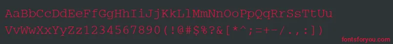 Шрифт PcCharsetRegular – красные шрифты на чёрном фоне