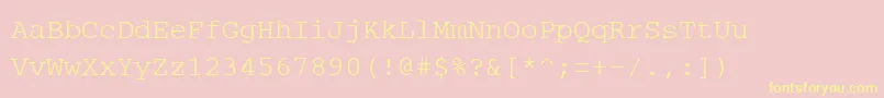 Подробнее о шрифте PcCharsetRegular Шрифт PcCharsetRegular – жёлтые шрифты на розовом фоне