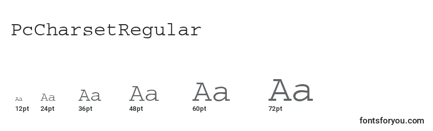 PcCharsetRegular Font Sizes